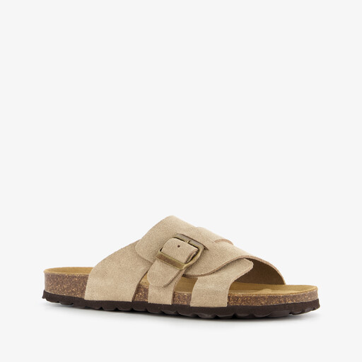 Suède dames bio slippers beige