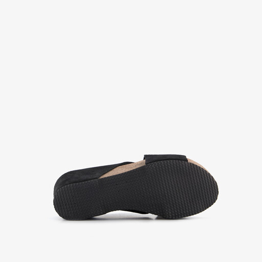 Suede dames bio sandalen zwart