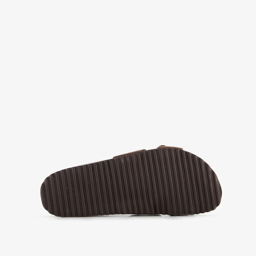 Leren dames slippers bruin