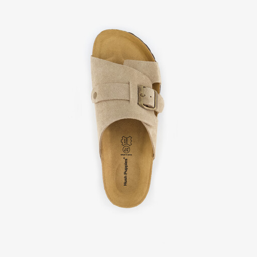 Suède dames bio slippers beige
