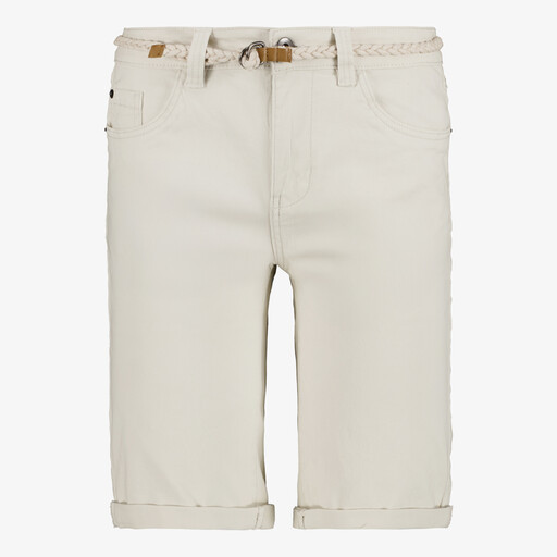 Dames bermuda met gevlochten riem ecru