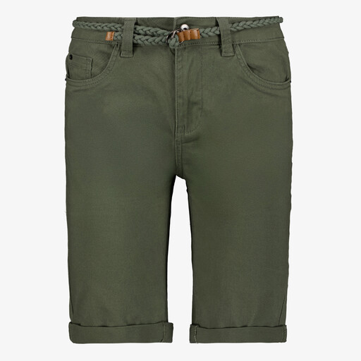 Dames bermuda met gevlochten riem groen