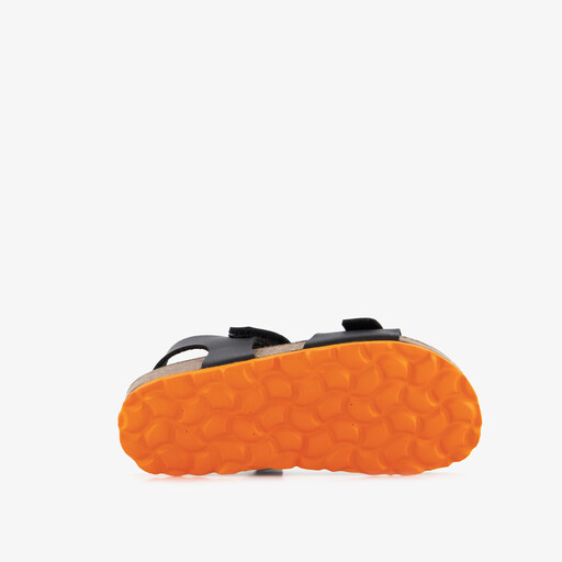 Jongens bio sandalen zwart oranje