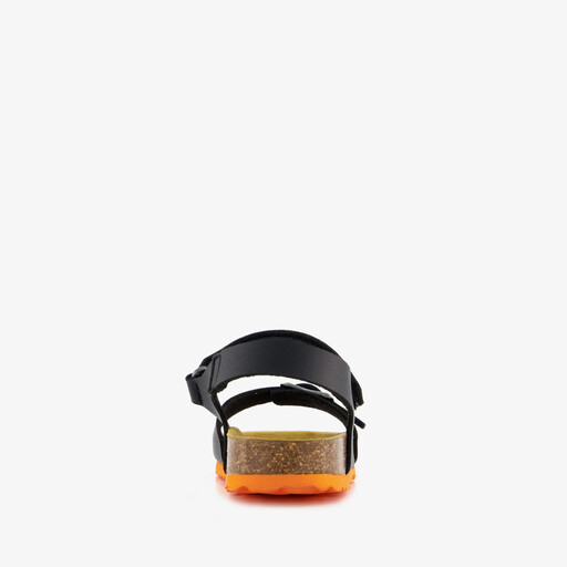 Jongens bio sandalen zwart oranje