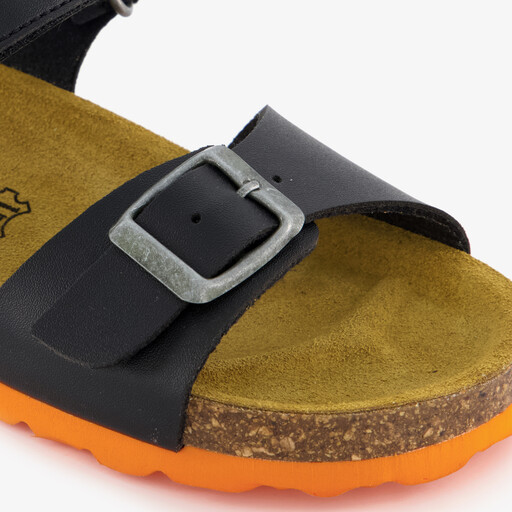 Jongens bio sandalen zwart oranje