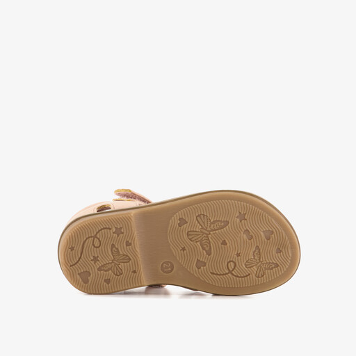 Meisjes sandalen met vlinder roze goud