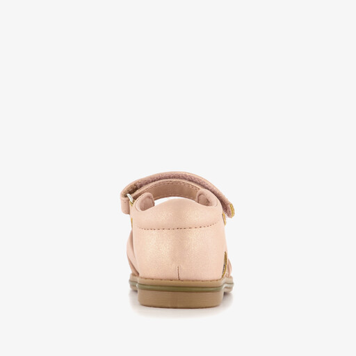 Meisjes sandalen met vlinder roze goud