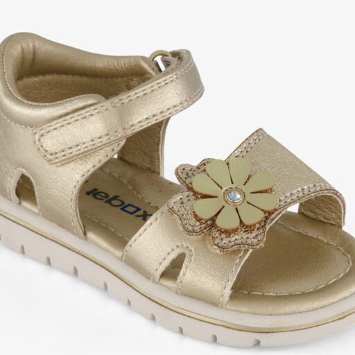 Meisjes sandalen met bloemen goud