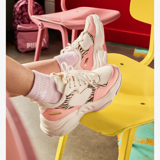 Meisjes sneaker roze met zebraprint