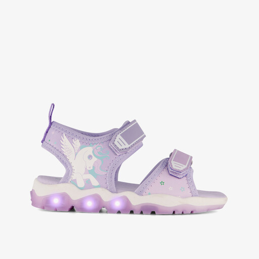 Unicorn sandalen met lichtjes lila
