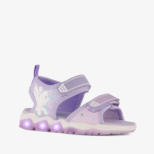 Unicorn sandalen met lichtjes lila