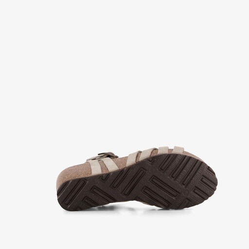 Suède dames bio sleehak sandalen beige