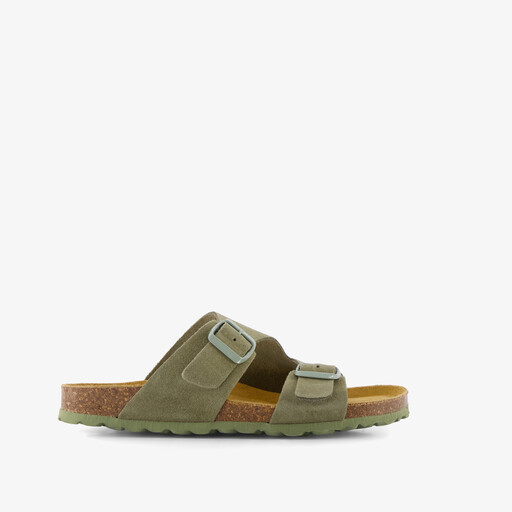 Suède dames bio slippers groen