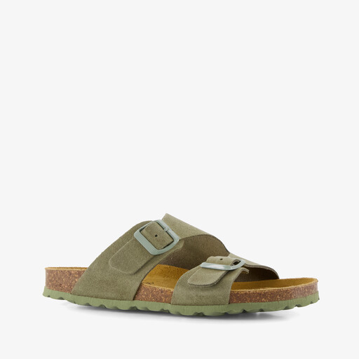 Suède dames bio slippers groen