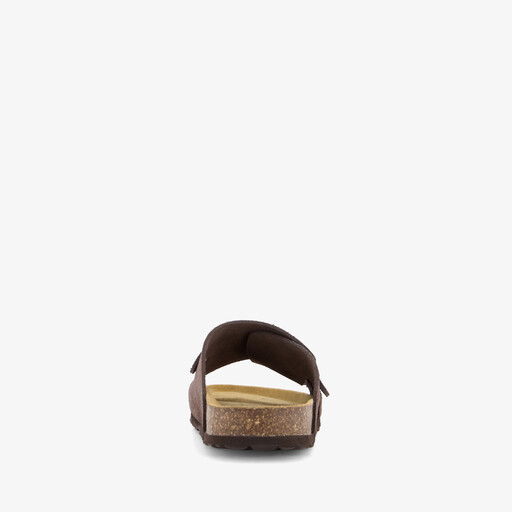 Suède dames bio slippers bruin