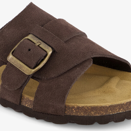 Suède dames bio slippers bruin