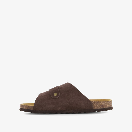 Suède dames bio slippers bruin