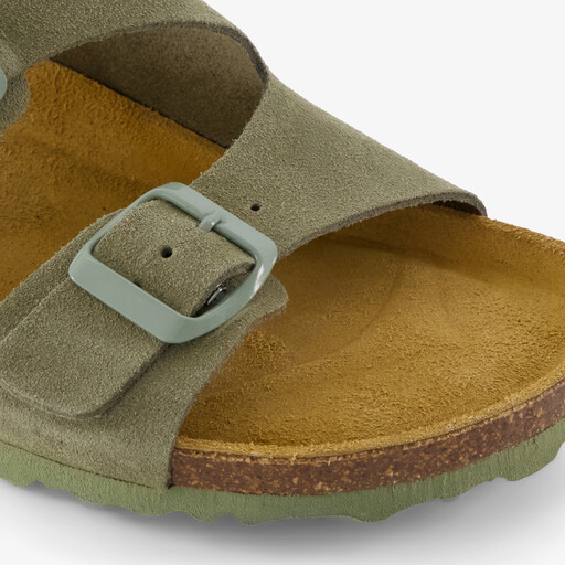 Suède dames bio slippers groen