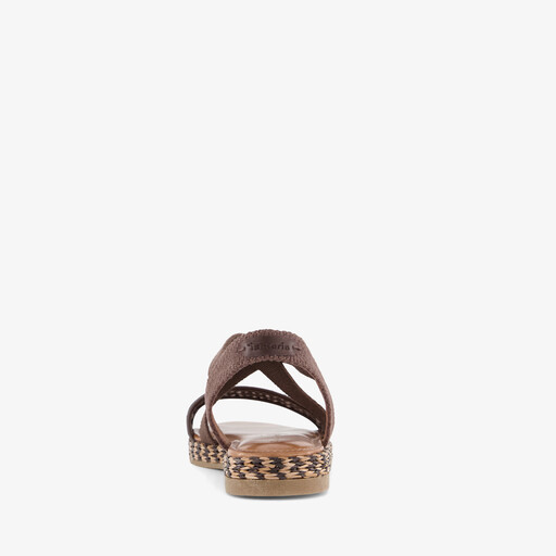 Dames sandalen bruin goud