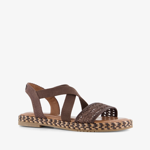 Dames sandalen bruin goud