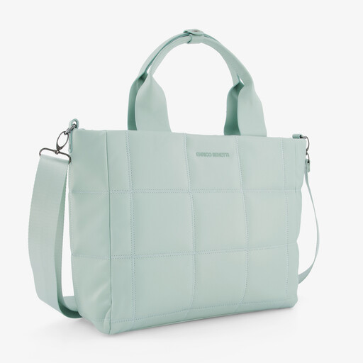 Doorgestikte dames schoudertas mintgroen