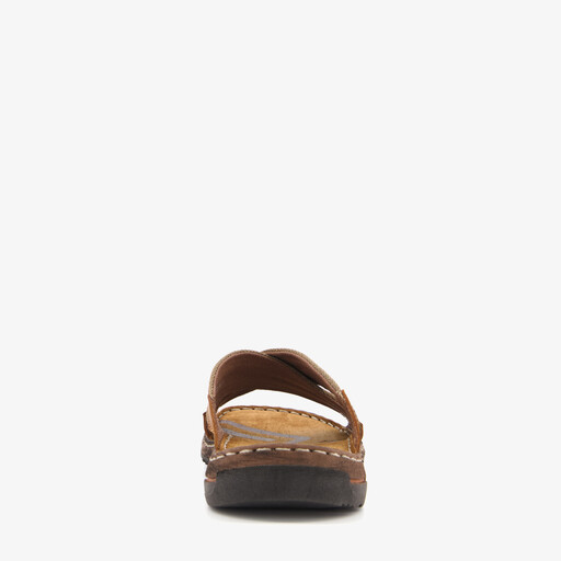 Leren slippers heren bruin