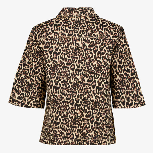 Dames blouse met panterprint bruin