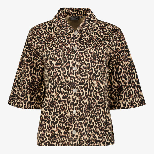Dames blouse met panterprint bruin