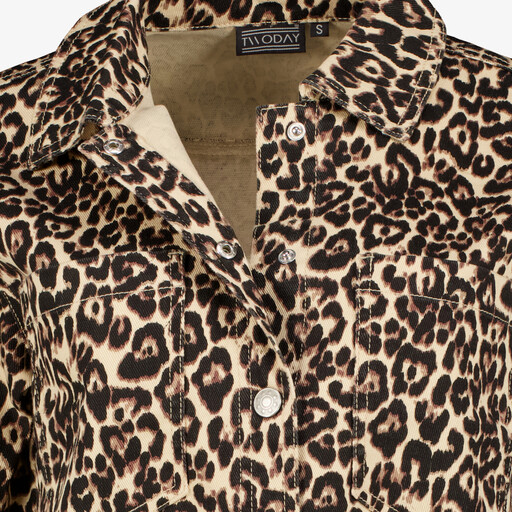 Dames blouse met panterprint bruin