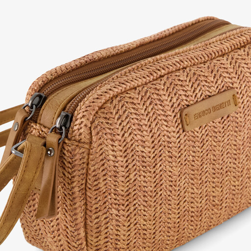 Gevlochten dames schouder beige