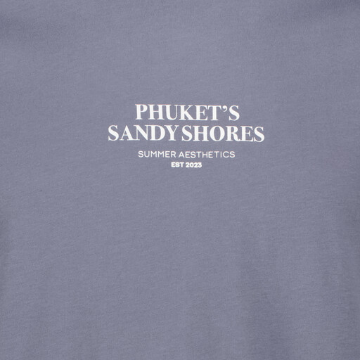 Heren T-shirt met backprint grijs