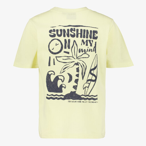 Jongens T-shirt met backprint lichtgeel