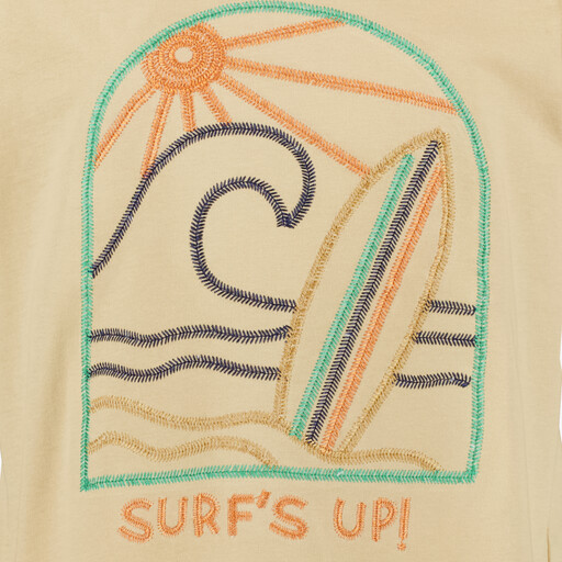Jongens T-shirt met opdruk beige