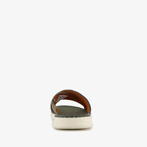 Leren heren slippers groen