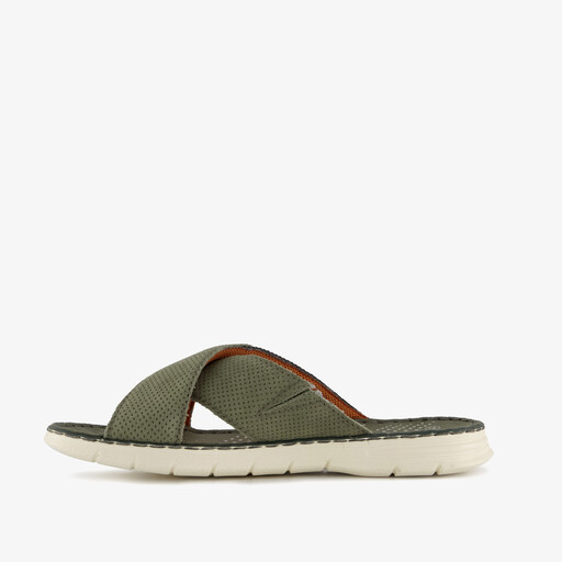 Leren heren slippers groen