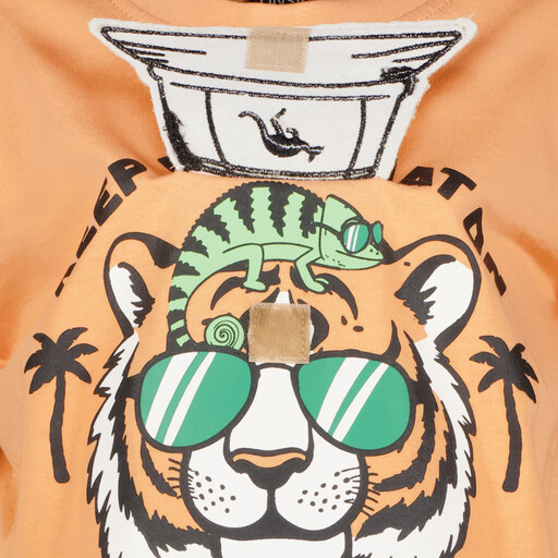 Jongens T-shirt met tijger oranje