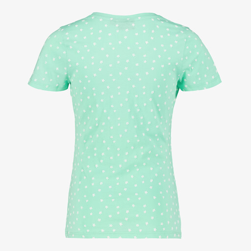 Meisjes T-shirt met bloemenprint mintgroen