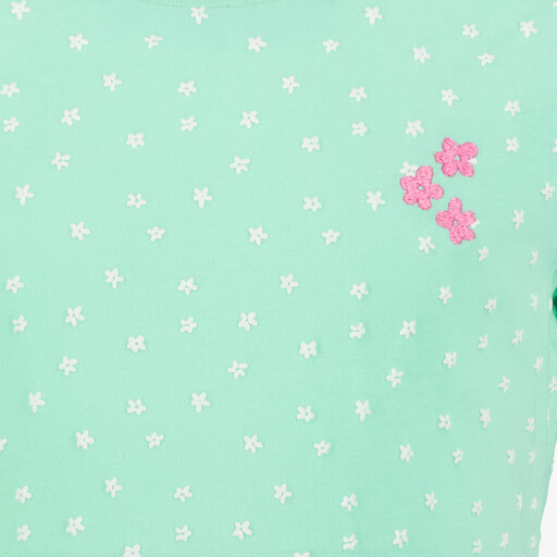 Meisjes T-shirt met bloemenprint mintgroen