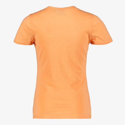 Meisjes T-shirt met luipaardkop oranje