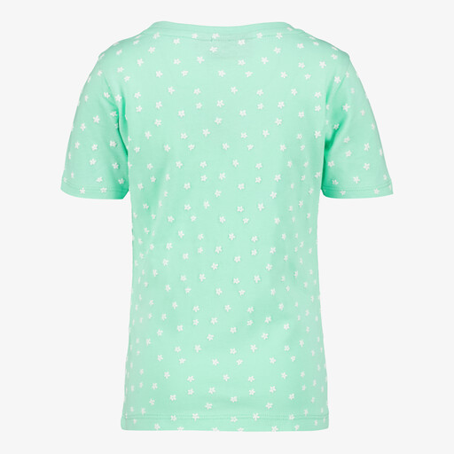 Meisjes T-shirt met bloemenprint mintgroen