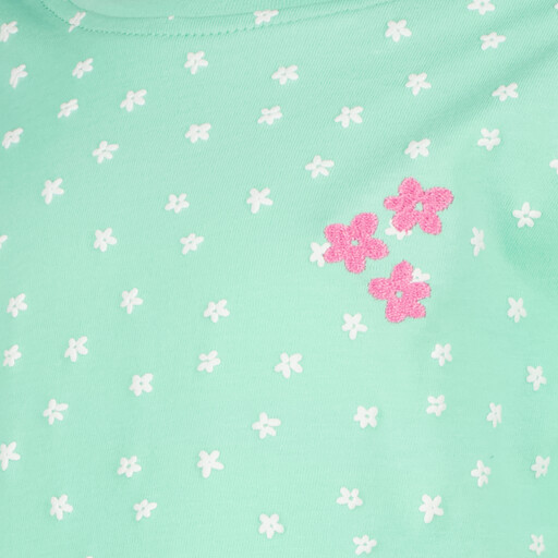 Meisjes T-shirt met bloemenprint mintgroen