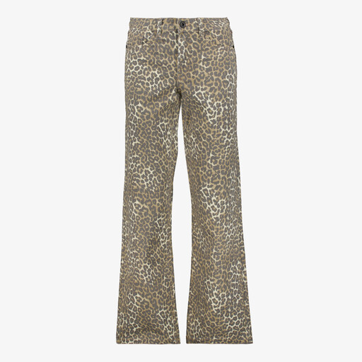 Dames wide leg jeans luipaardprint lengte 31