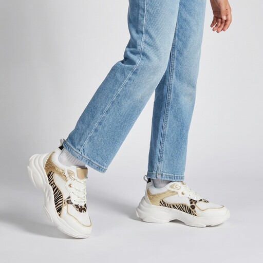 Meisjes dad sneakers met tijgerprint