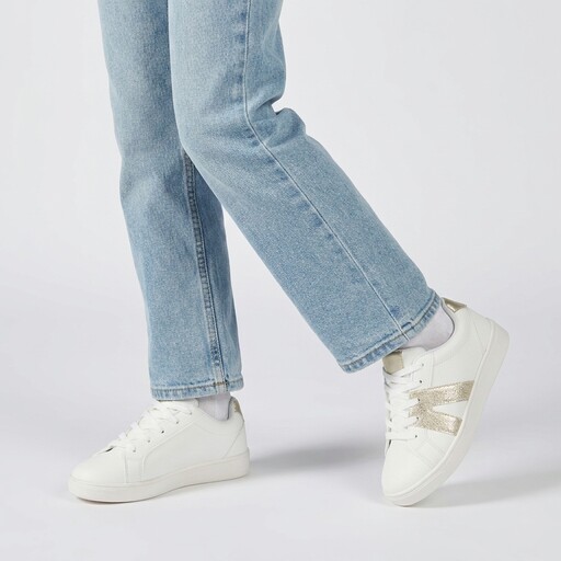 Meisjes sneakers wit goud