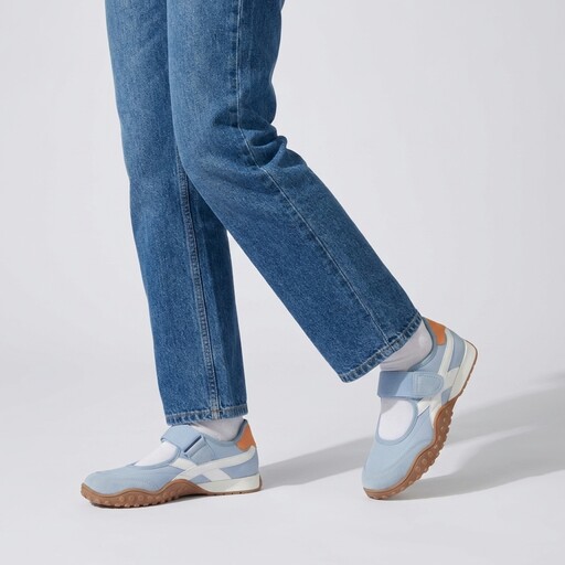 Dames ballerina sneakers lichtblauw