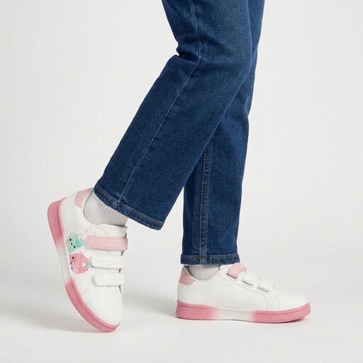 Meisjes sneakers met drinkbekers wit roze