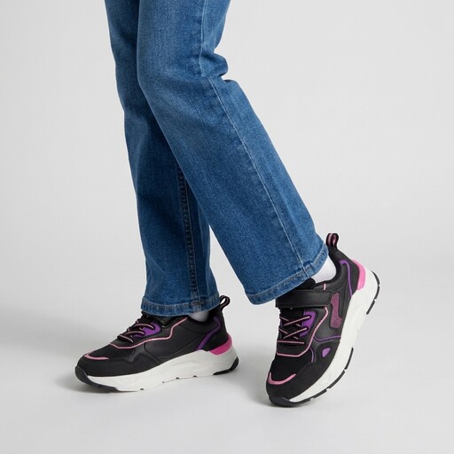 Meisjes sneakers zwart roze