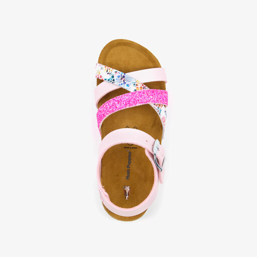 Meisjes bio sandalen met glitters roze