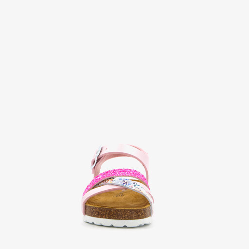 Meisjes bio sandalen met glitters roze
