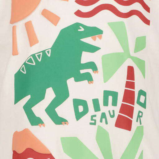 Jongens T-shirt met dino lichtbeige